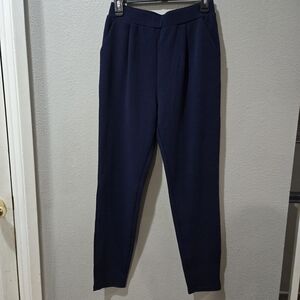 Women's Knit Textured Navy Pants